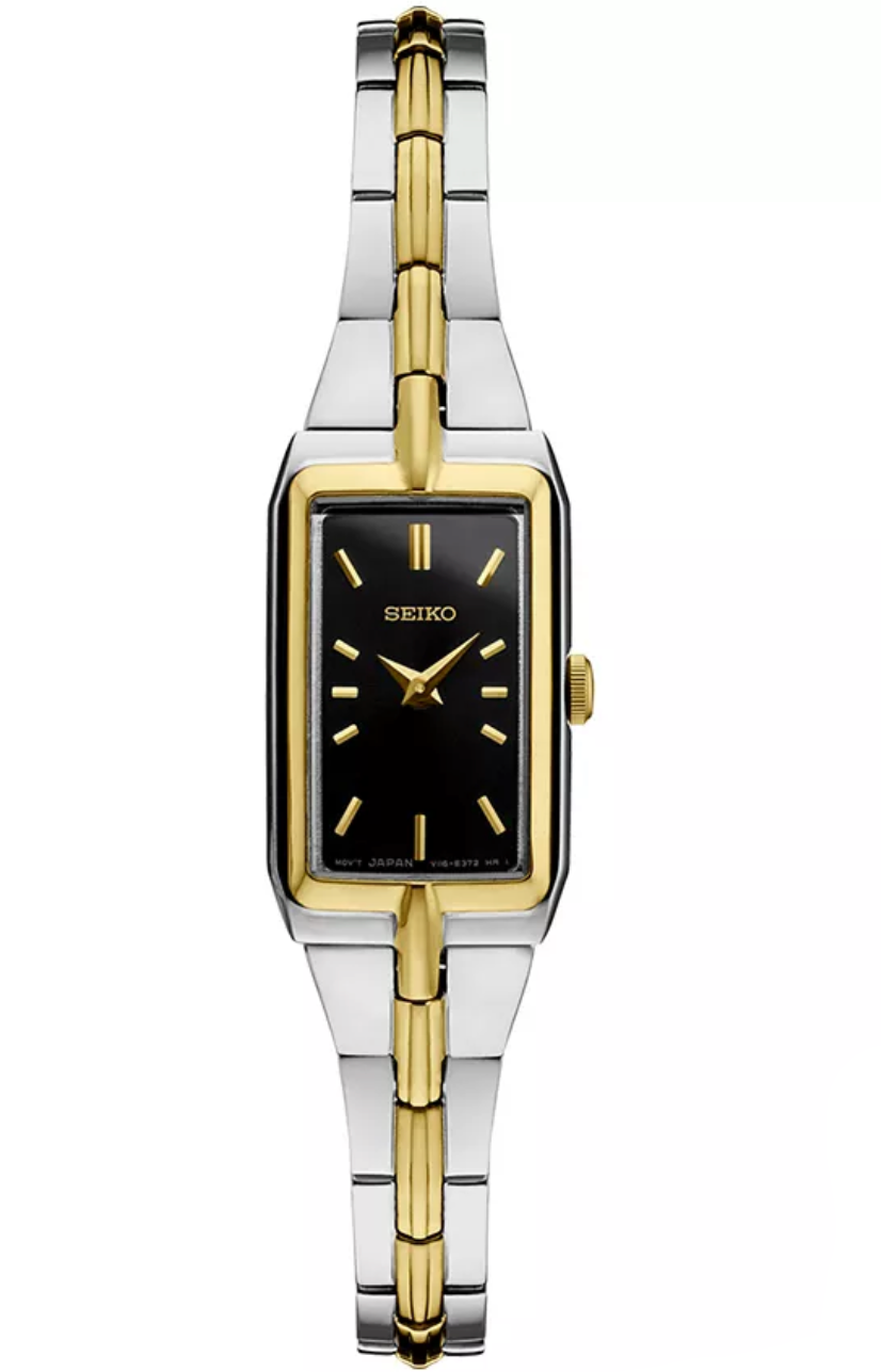 Seiko Essentials SWR046 Two Tone Black Dial Steel Petite
