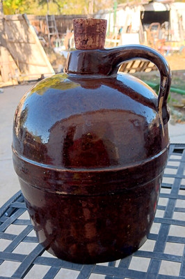Primitive  ''Red Wing #8 Little Brown Antique Stoneware Crock Jug 9'' by 6.5''
