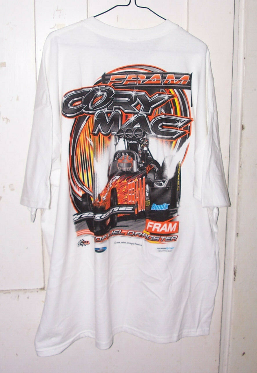 Cory Mac Fram T-SHIRT autographed Size 2XL  McClenathan White Cotton 2008