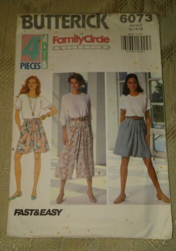 Butterick Family Circle Pattern 6073 Misses Split Skirt 1992 S...