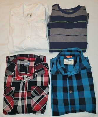 LOT of Boys sz Large Long Sleeve Shirts Button Up Pull On Hawk, Urban P, & Place