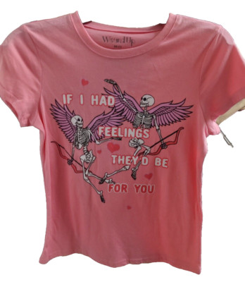 WOUND UP T-shirt Jr ''If I Had Feelings They'd Be For You'' Pink XS(1) Valentines