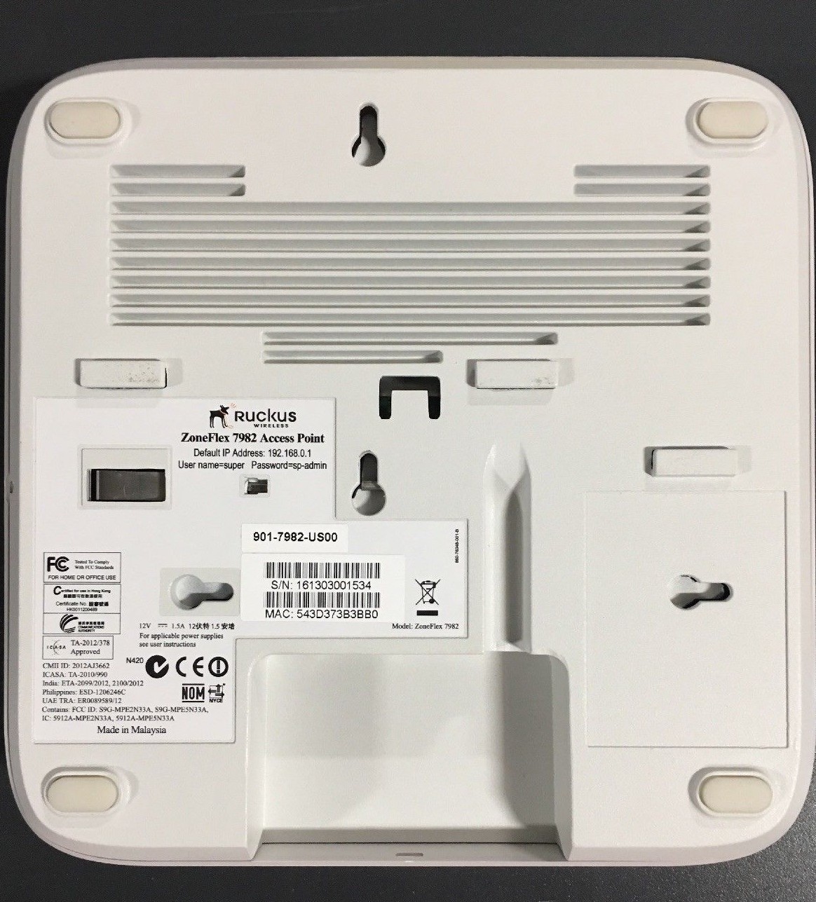 Ruckus Wireless ZoneFlex 7982 Dual-Band 5GHz and 2.4GH - 802.11n Warranty 45-Day