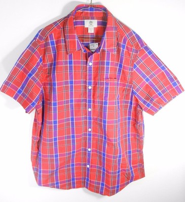 

TIMBERLAND МУЖСКИЕ КРАСНО-СИНИЕ РУБАШКИ С КОРОТКИМИ РУКАВАМИ В КОТЛИЧКУ Sz. Л. #6923J-619, Red /blue plaid, TIMBERLAND 6923J-619
