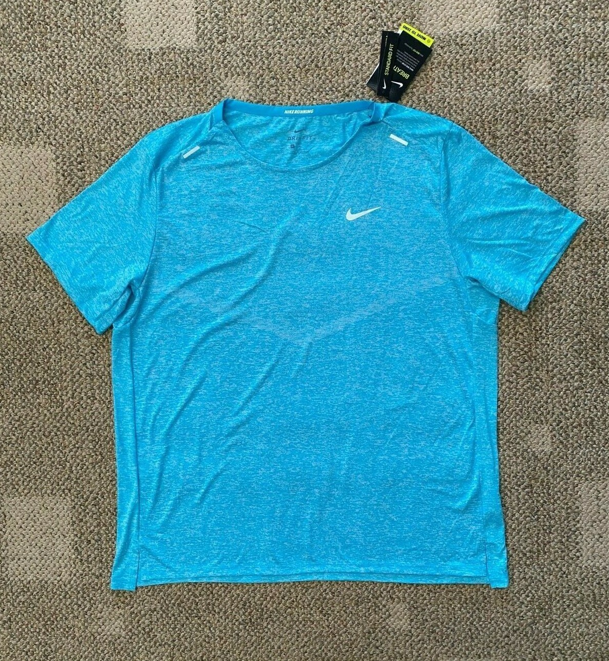 Nike Top T-Shirt Short Sleeve Running Rise 365 Chlorine Blue