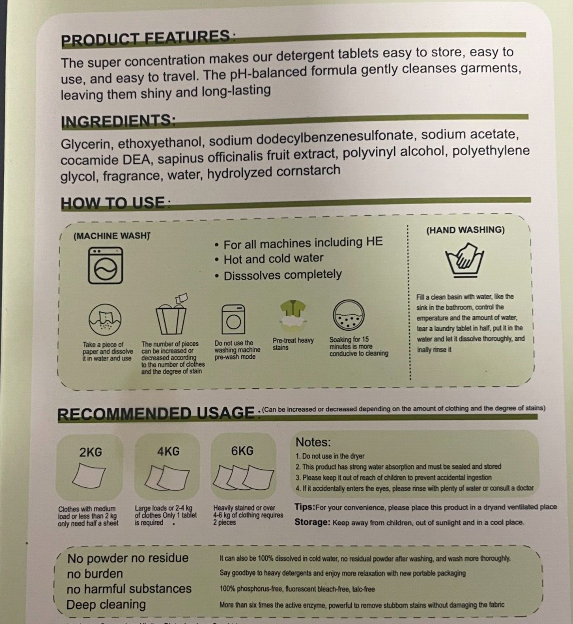 Laundry Detergent Sheets - Fresh Scent (60 Sheets , 120 Loads)