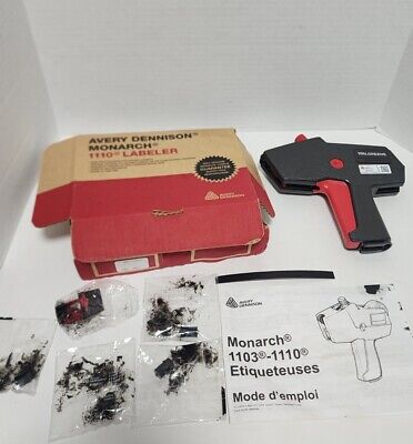 Avery Dennison Monarch 1110 Labeler w/ 4 extra black ink rolls /manual box stain