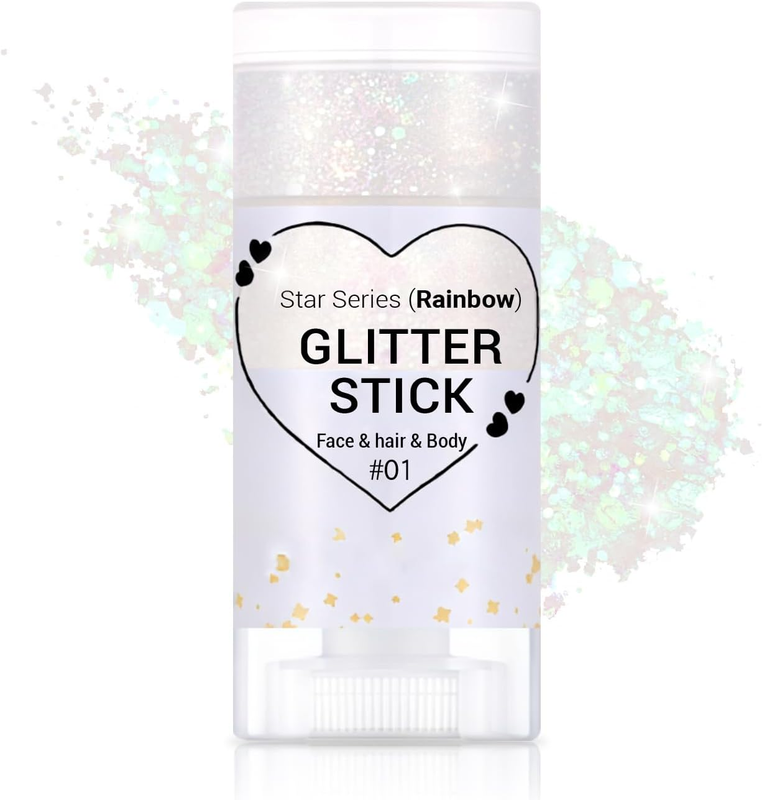 Rainbow Body Glitter Stick, Mermaid Sequins Face Hair Glitter Makeup