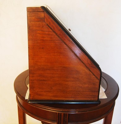 ANTIQUE RED KING MAHOGANY STATIONERY CABINET WITH CALENDAR