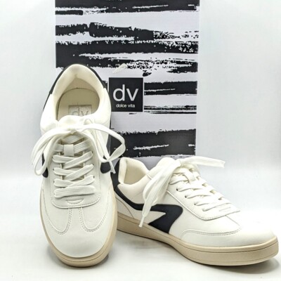 dv by Dolce Vita Women’s "Vasser" Retro Fashion Sneaker / Black & White Shoe NEW