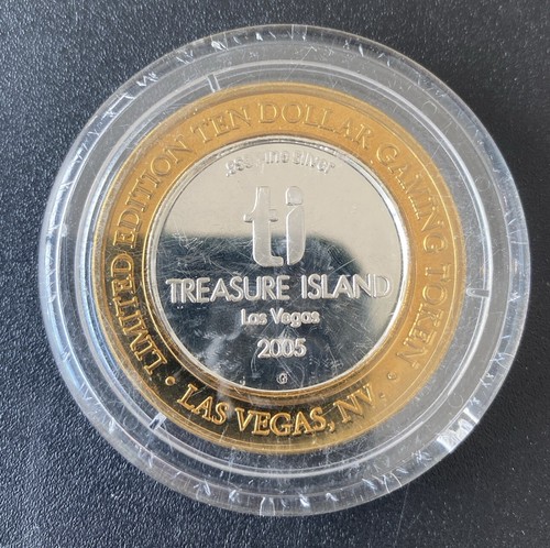 ラスベガス　$10ドル　記念コイン　トレジャーアイランド　３枚 $10 2005 Treasure Island Tangerine Las Vegas, NV .999 Silver