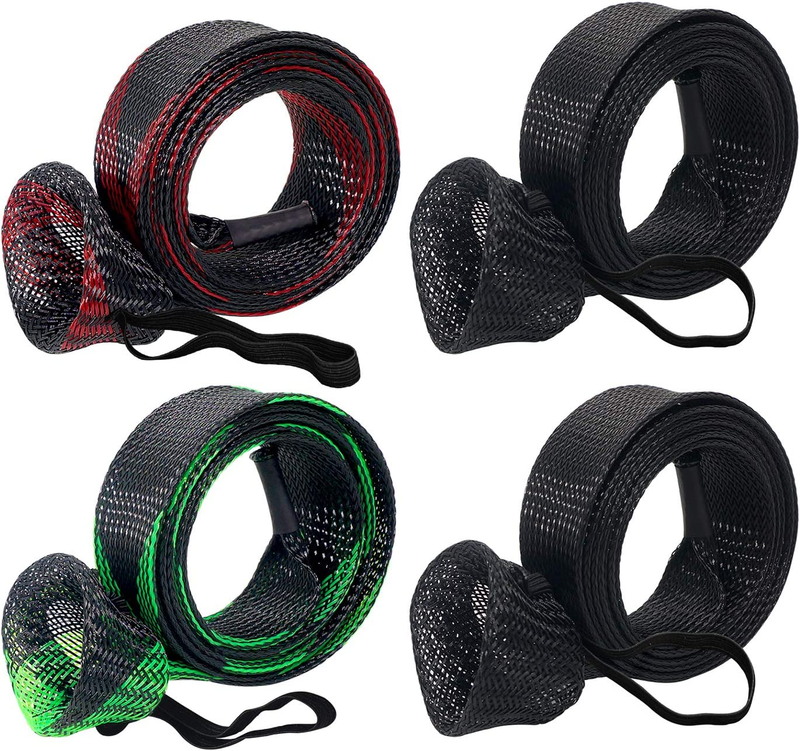 4 Pack Fishing Rod Sleeve Sock Pole Glove Protector Cover With Lanyard For Fly