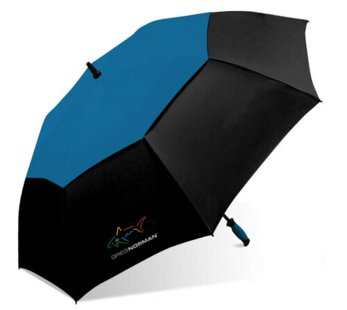 Greg Norman Shark 60" Double Canopy Folding 2-Person Golf Umbrella Vented WC