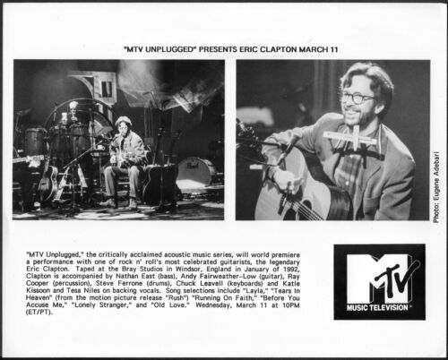 Eric Clapton MTV Unplugged Original 1992 MTV Promo Press Photo Blues Rock 