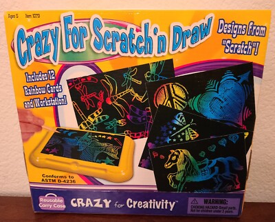 Scratch  n Draw Activity Set in Reusable Case w/ Stencils or Create Your Designs