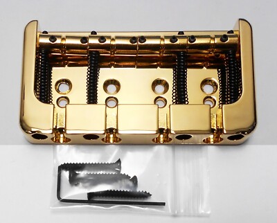 Hipshot 4 String B Style Bass Bridge Brass Gold .812 spacing - BLEMISHED