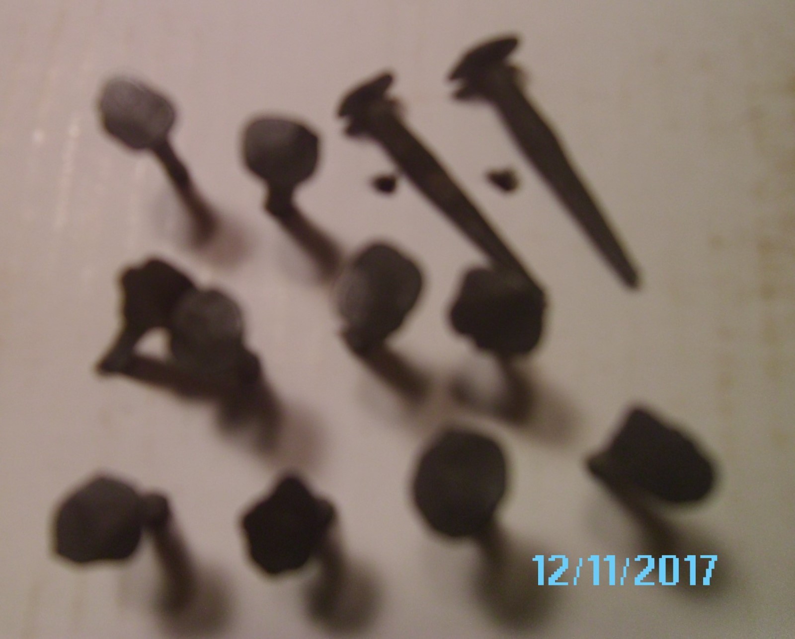 17th-,19th century butterfly hinges Handmade reproduction, forged head nails