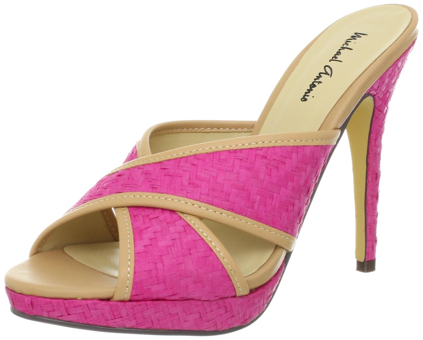 Michael Antonio Women's Toros-Woven Sandal Heel Pink Size 6M