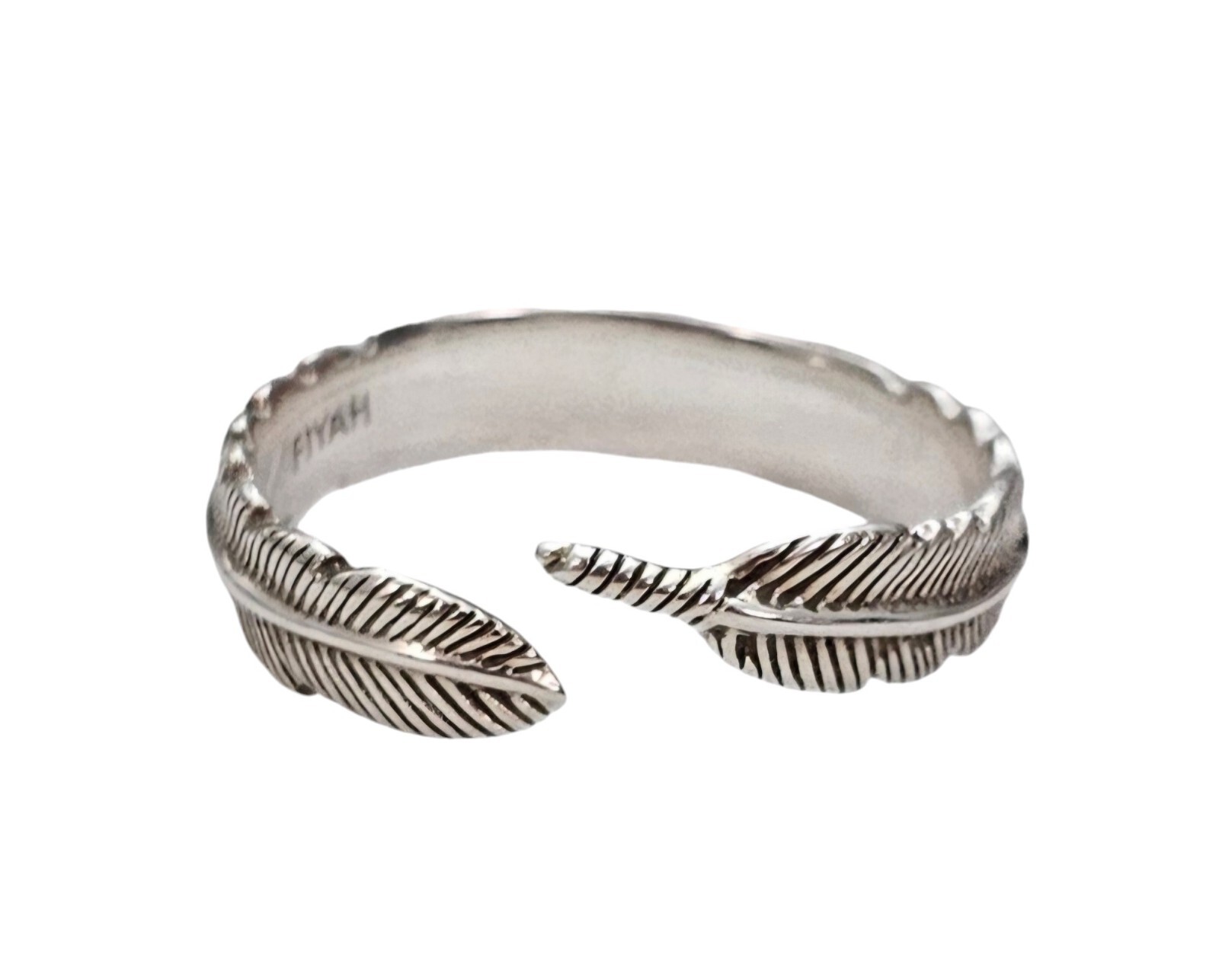 Sterling Silver 925 Feather By Pass Ring Size 10 L498 | eBay