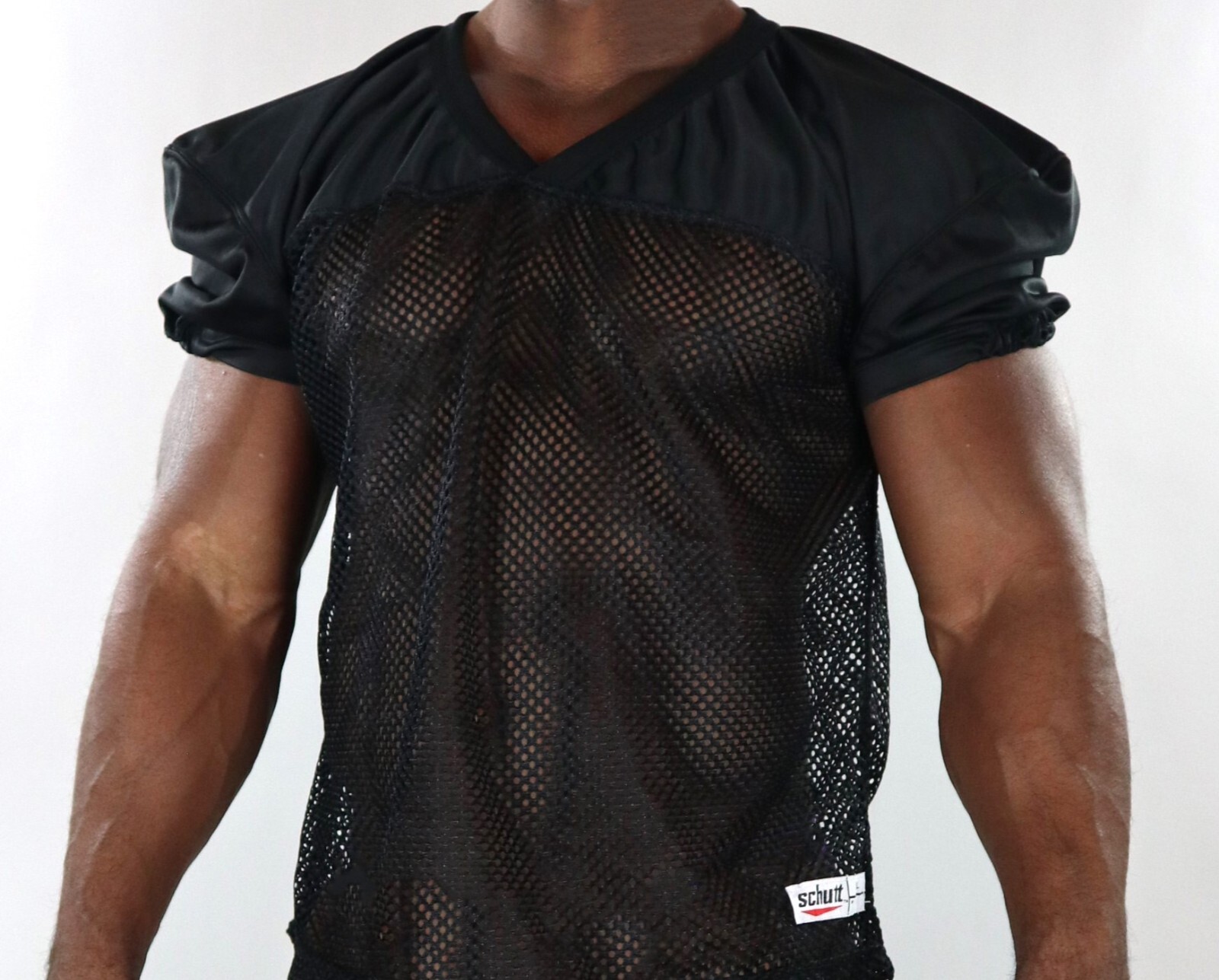 MEN'S BLACK FOOTBALL JERSEY MESH TOP ADULT LARGE | eBay