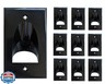 BestMounts - 10 Pack Inner Nose Behind Wall Cable Management TV Cord Hider for Wall Mounted TV - Single Gang Low Voltage Recessed Wall Plates Cable Pass Through for Wires, HDTV, HDMI (Black)