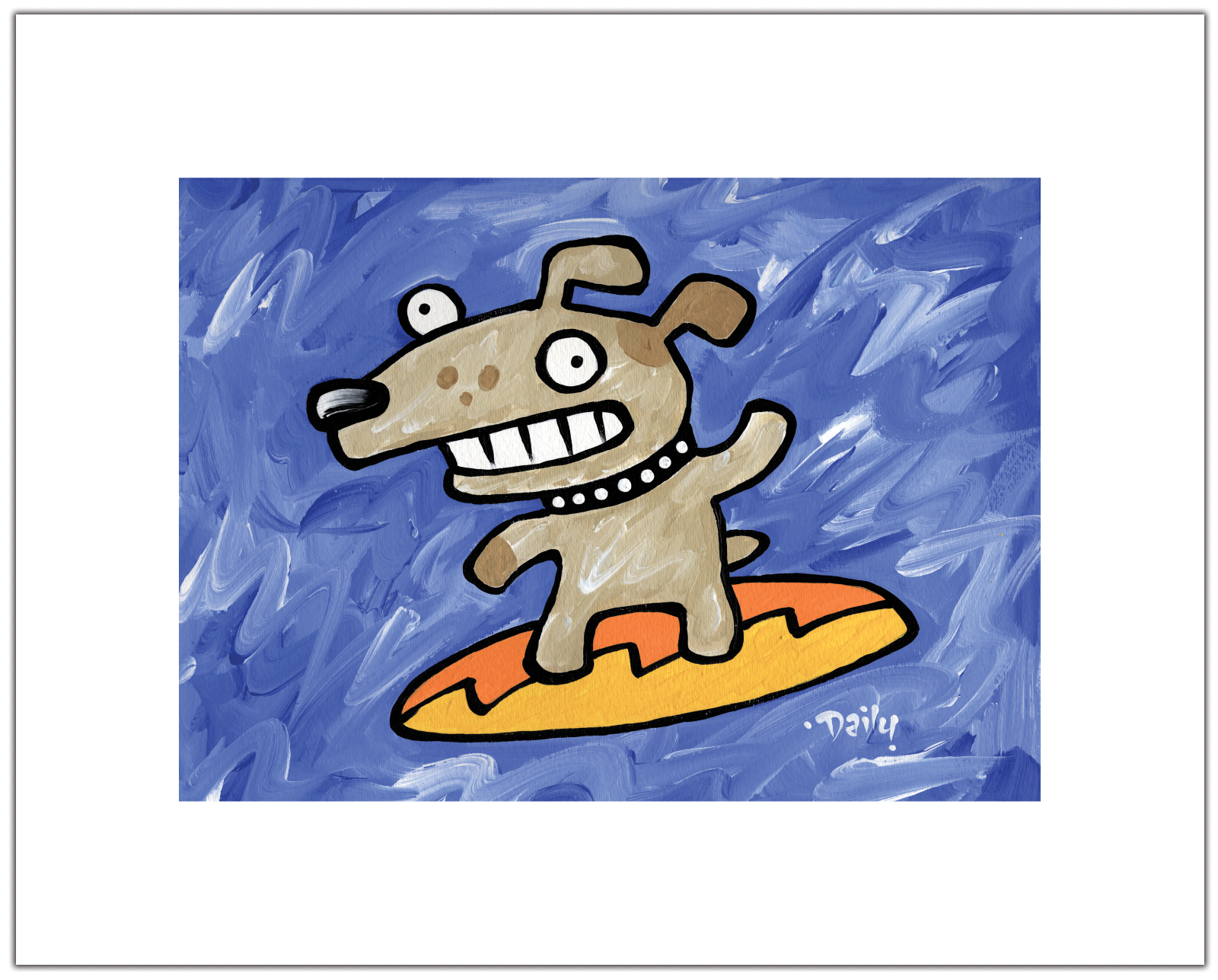 SURF DOG Original Street Urban Pop Art Surfboard Poster Print - MIKE DAILY