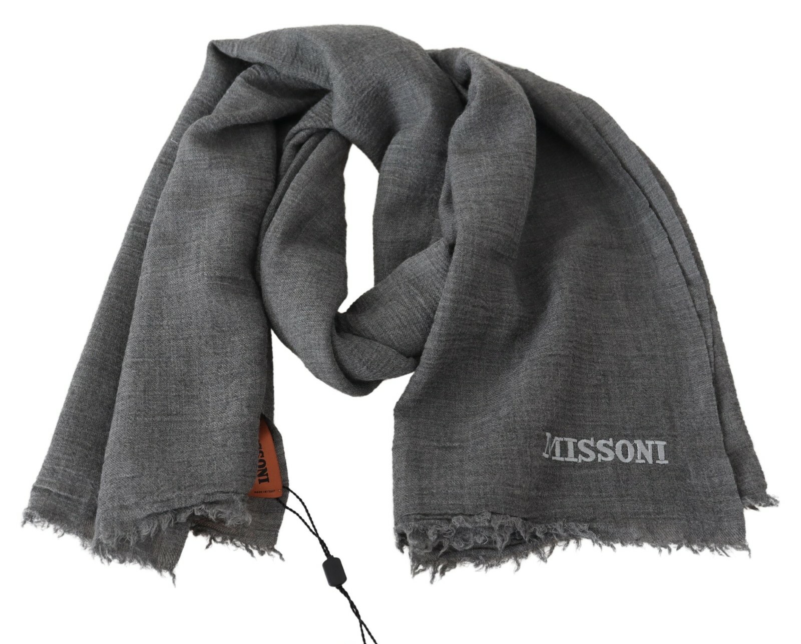 

Шарф MISSONI Серый шерстяной трикотаж унисекс с бахромой на шее и логотипом 160см x 90см Рекомендуемая розничная цена 340 долларов США