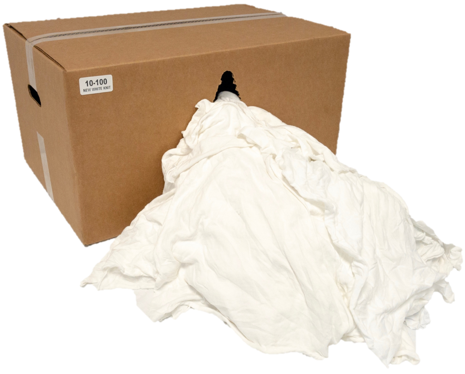 New White Knit T-Shirt Rags - Cleaning Wiping Cloth - 25 LB Box