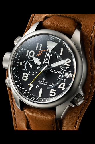 Pre-owned Citizen Promaster Bn4061-08e Sapphire Super Titanium Eco Leather 200m
