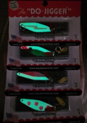 4pc Lot -BAY DE NOC DO-JIGGER SIZE 1 GLOW 1/6 OZ - WALLEYE PERCH JIGS