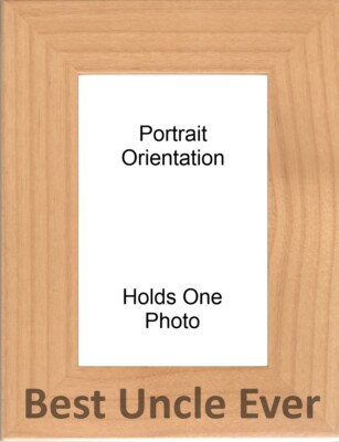 Uncle Picture Frame - Best Uncle Ever - Engraved Alder Wood Frame