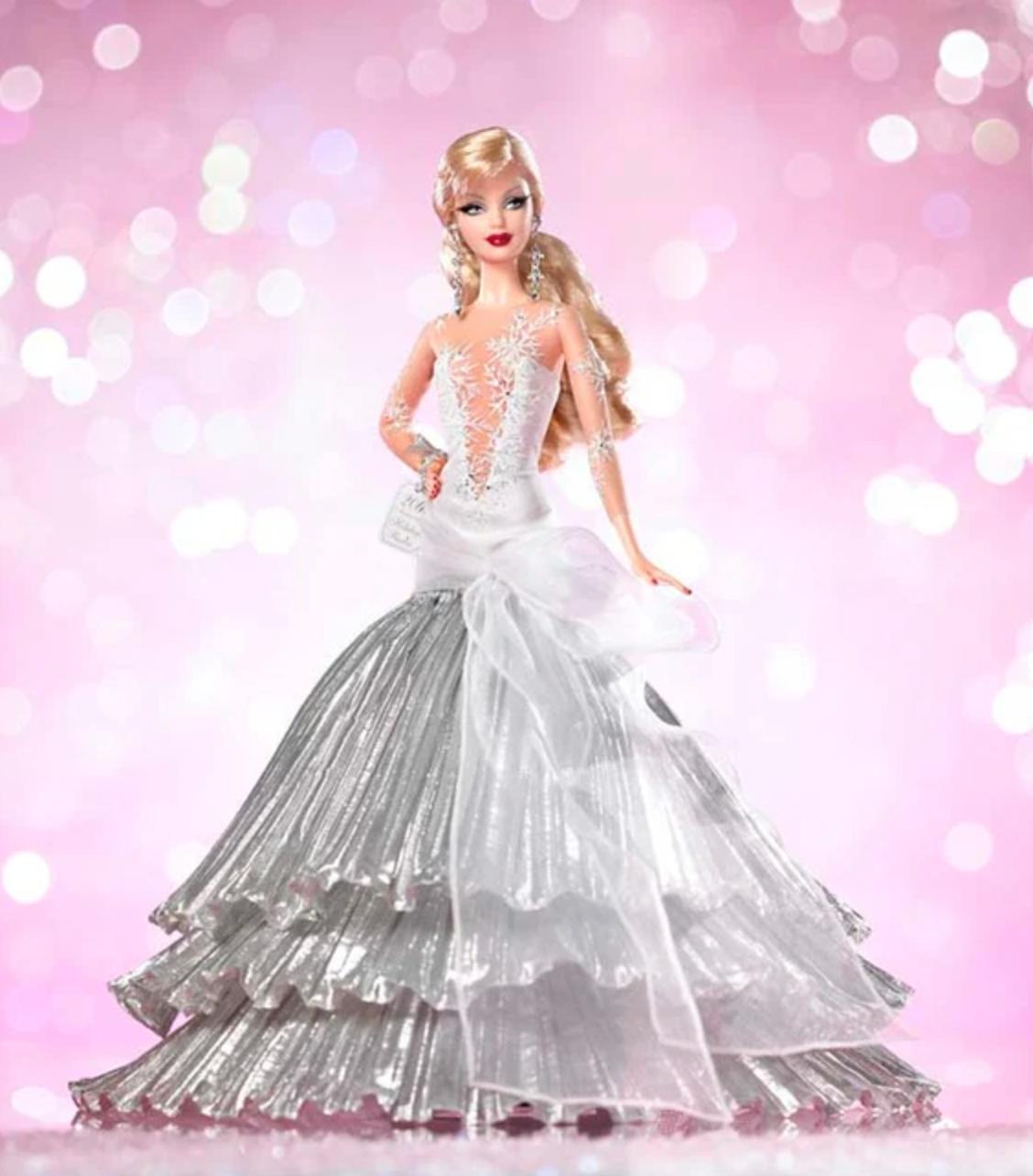 2008 Celebration Barbie – 9. Puppe Der Serie, In Silbernem Kleid, Sammlerstück