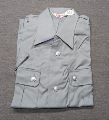 Vintage NWOT Original East Germany Policeman Short Sleeve Button Up Shirt Sz 40L