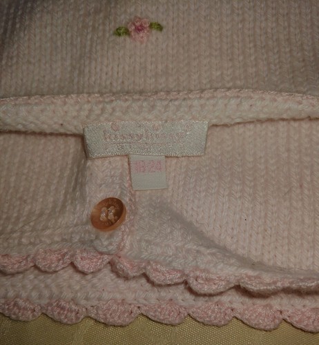 Kissy Kissy Pink Cotton Cardigan Sweater Poodle Sz 18-24 month Spring Easter