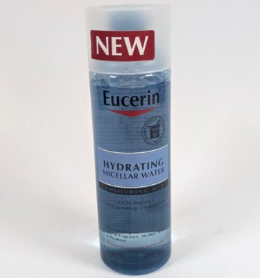 Eucerin Hydrating Micellar Water + Hyaluronic Acid 3-in-1 Formula 6.8 oz Bottle