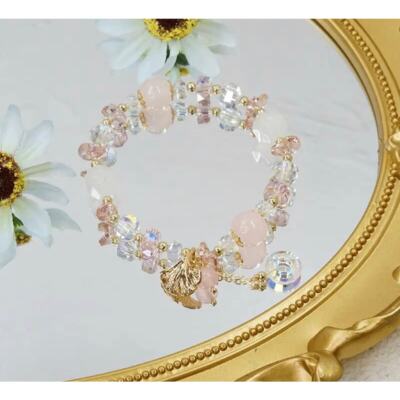 Pink Swarovski Beaded Bracelet