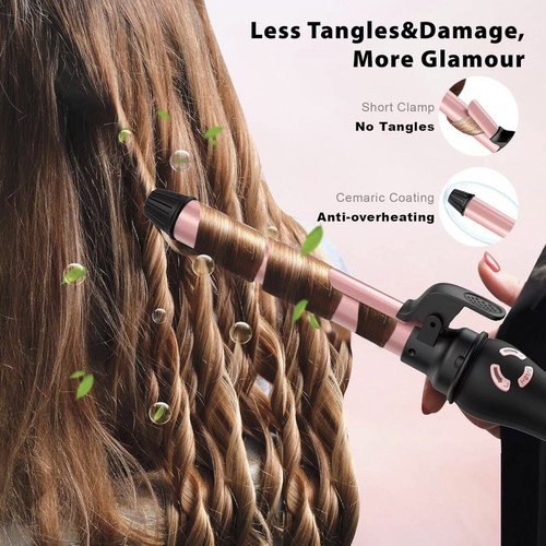 MESCOMB HH03-AU01 Rotating Curling Iron - 1 Inch Automatic Curling Iron for All