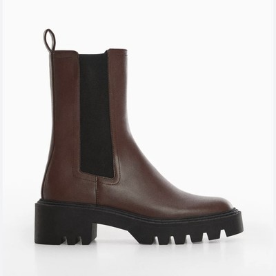 Mango Chunky Lug Sole Chelsea Boots Size 37 6.5 y2k 90s Grunge Vegan