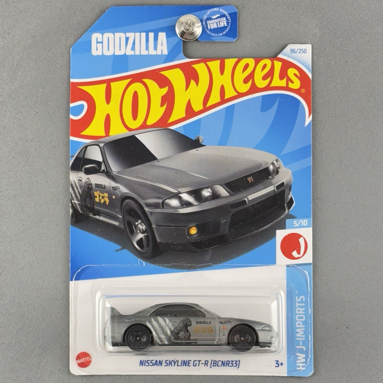 Hot Wheels Nissan Skyline GT-R (BCNR33) Silver Godzilla HW J