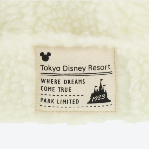 Japan Tokyo Disney Resort Cap Fluffy White Hat Ears Headband Mickey 58cm