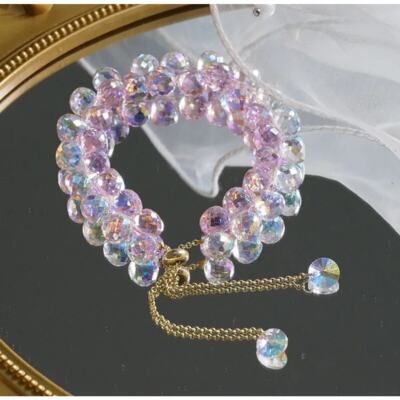 Pink Swarovski Beaded Bracelet