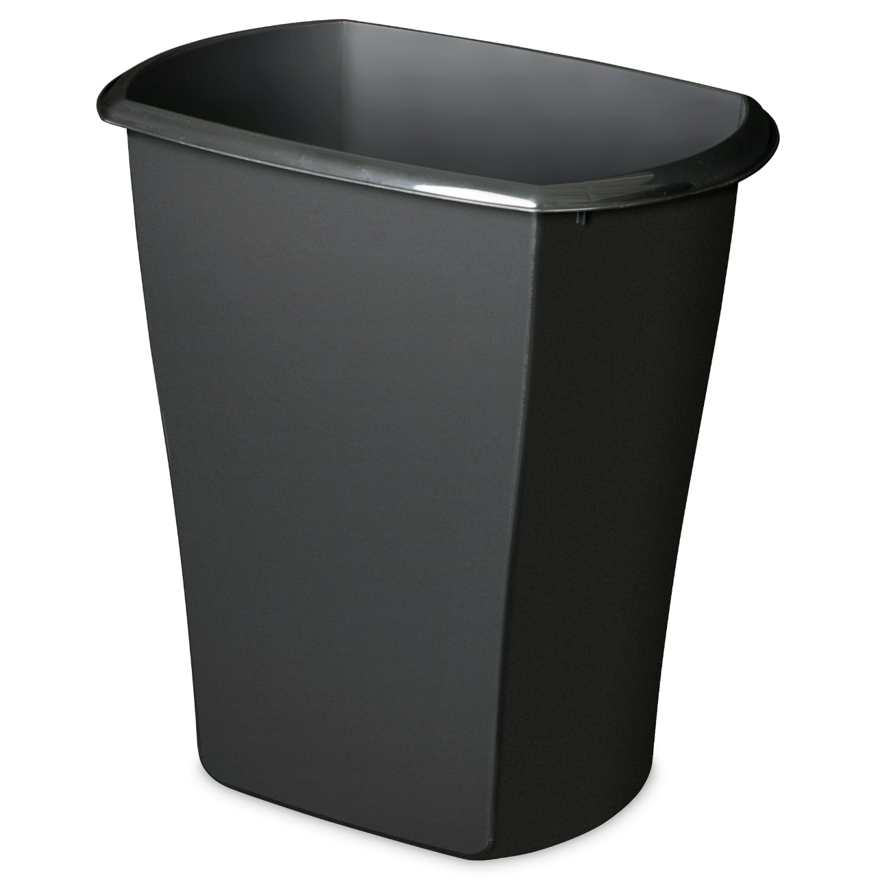 Bin Wastebasket, Bathroom, Office, 5.5 Gallon, Black