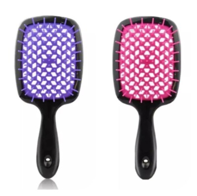 **2 Pack** Unbrush Wet Detangling Hair Brush for Curly Hair Purple Pink
