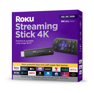 Roku Streaming Stick 4K HDR Dolby Vision Streaming Device (3820R2)