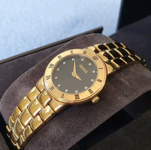Gucci 3300.2L 18K Gold Plated Women's Watch with Diamond