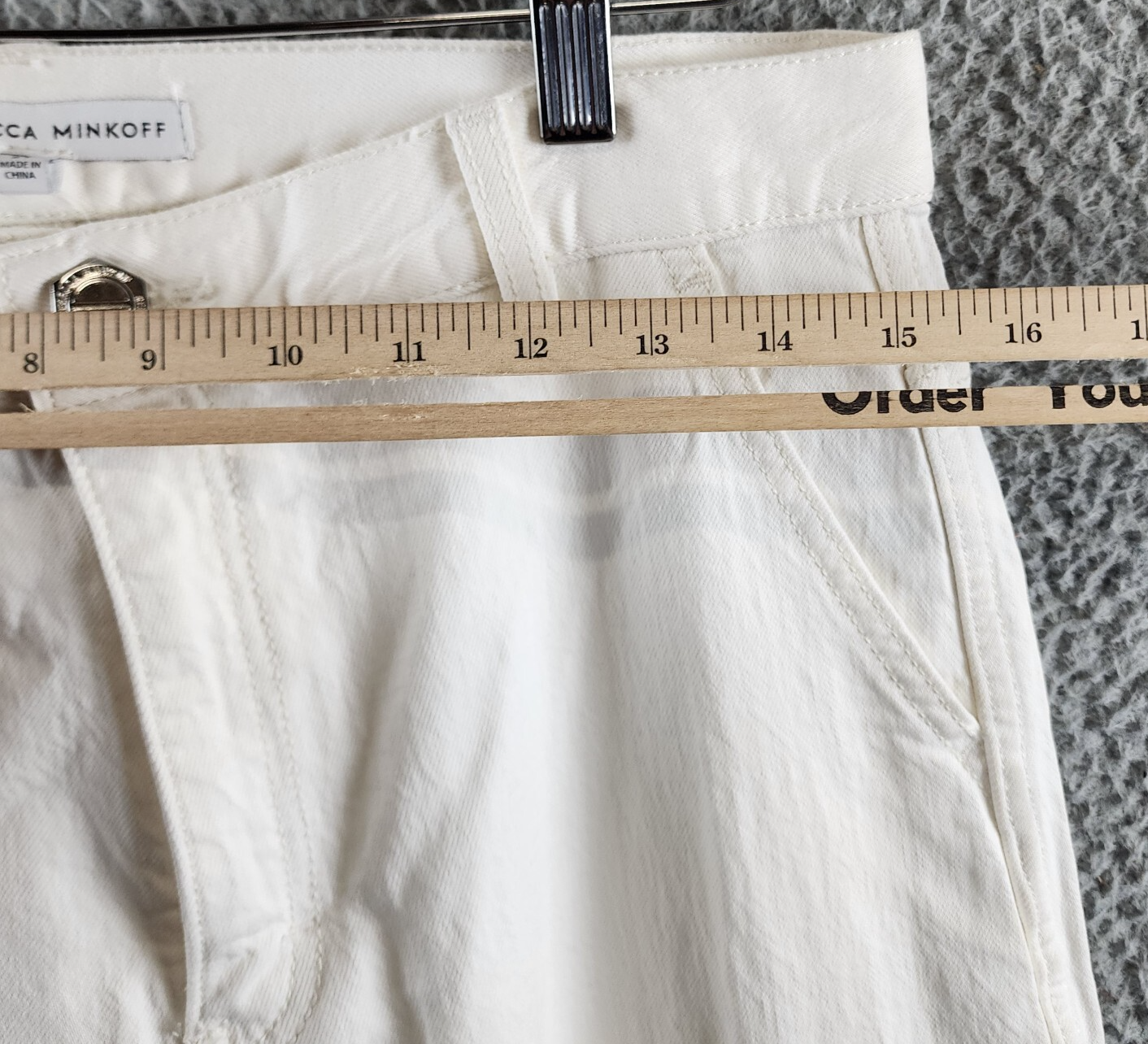 Rebecca Minkoff Cargo Pants Women's 27 Alabaster High Rise Zip/Button Closure - Picture 8 of 16