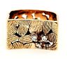 Diamond Handmade Dress Ring 14ct Yellow Gold Textured Band Vintage Jewellery-4.JPG