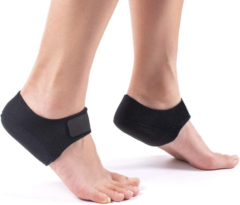 Plantar Fasciitis Heel Cups for Heel Pain 【Updated Version】 Heel Protectors, Sleeves Pads, Heel Support for Heel Pain, Heel Spur, Cracked Heels for Women and Men (Black, M 8.5-12 / W 10-13)