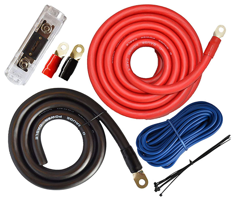 PK0-17, 0 Gauge Amp Kit Power Amplifier Install Wiring Cables ...
