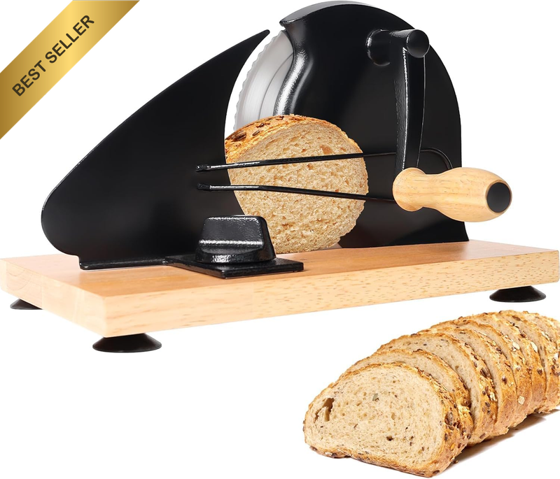 Manual Bread Slicer, Adjustable Thickness& Evenly Slicing with Scale Line, Hand